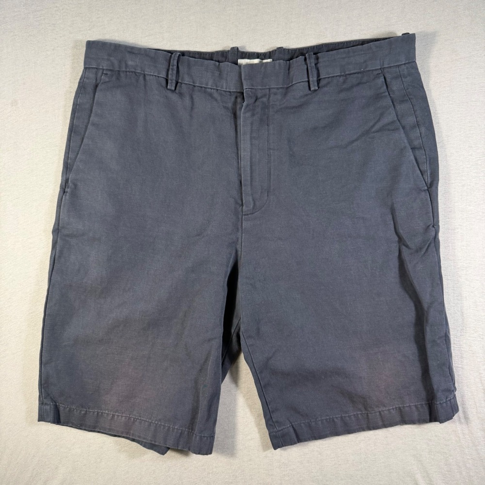 Vince Mens Flat Front Chino Twill Shorts Size 36 charcoal